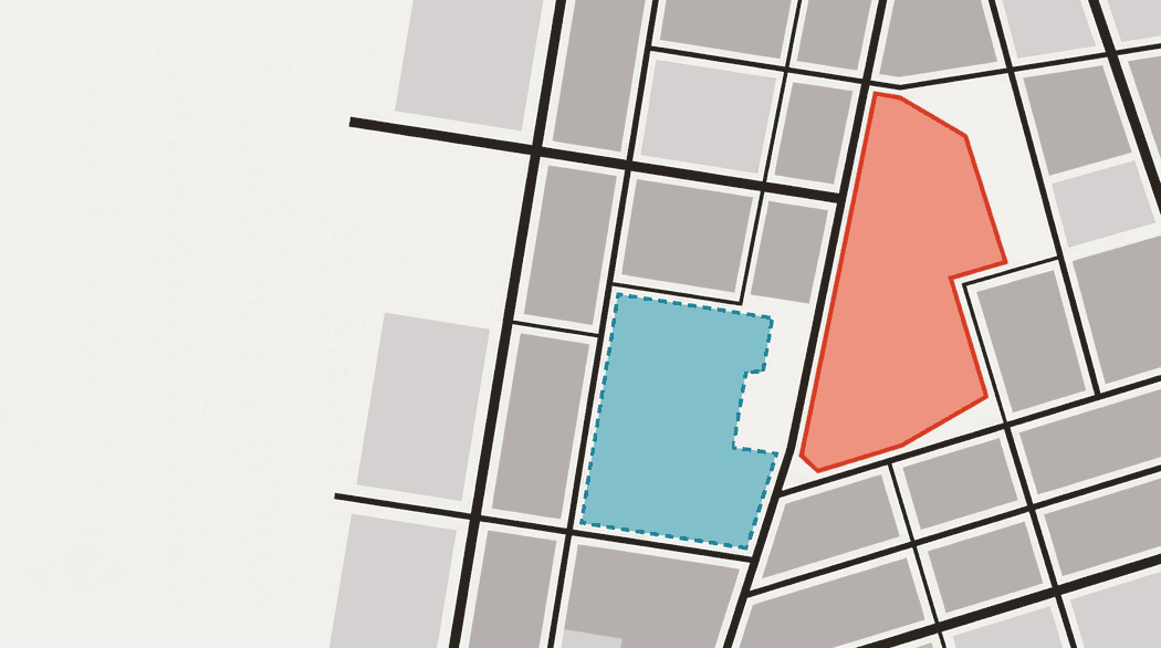 A city grid divided into claimed zones